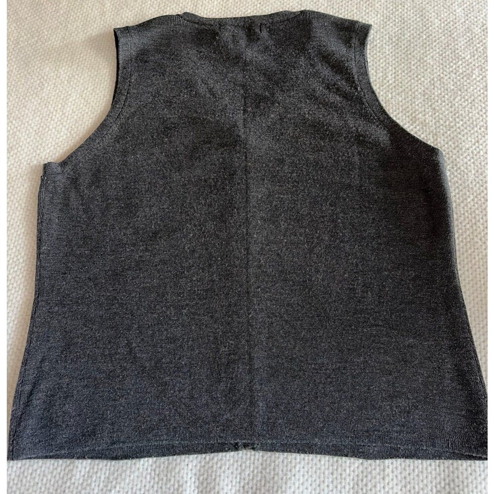 Geoffrey Beene Sport Gray Sleeveless Sweater Vest Size XL Merino Wool Blend - Picture 5 of 5